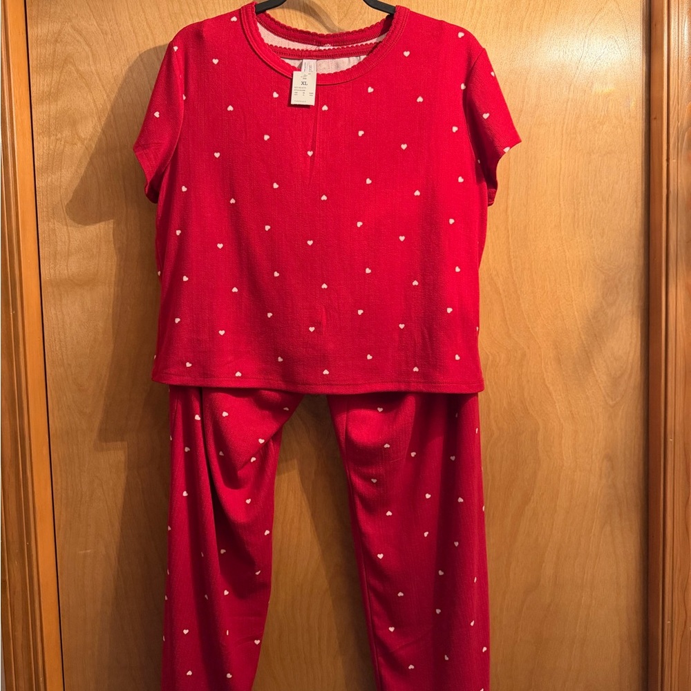 Auden Red and White Heart Kids Pajama Set